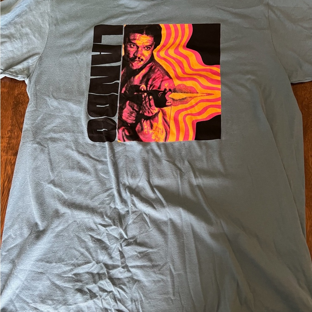 Star Wars Blue Short Sleeve Tee with Bold Lando Calrissian Graphic